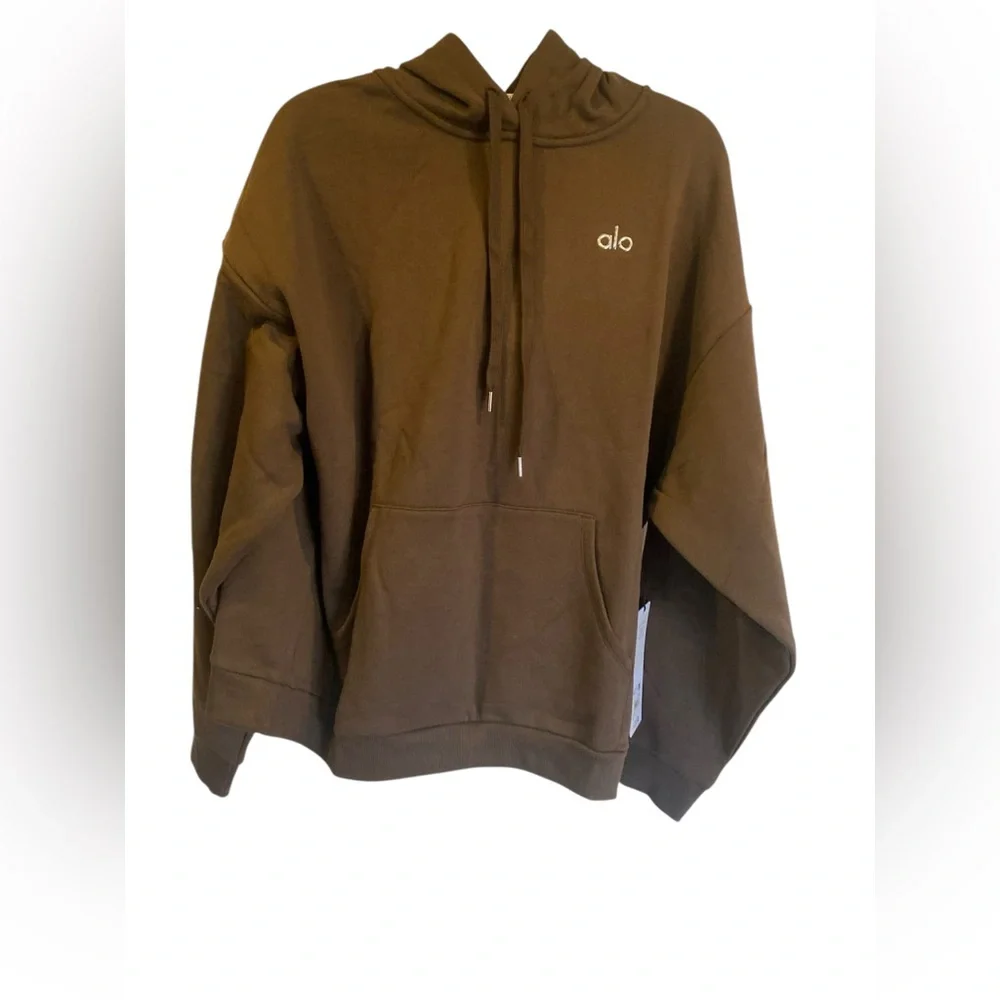 NWT Alo Yoga accolade hoodie ESPRESSO Size L